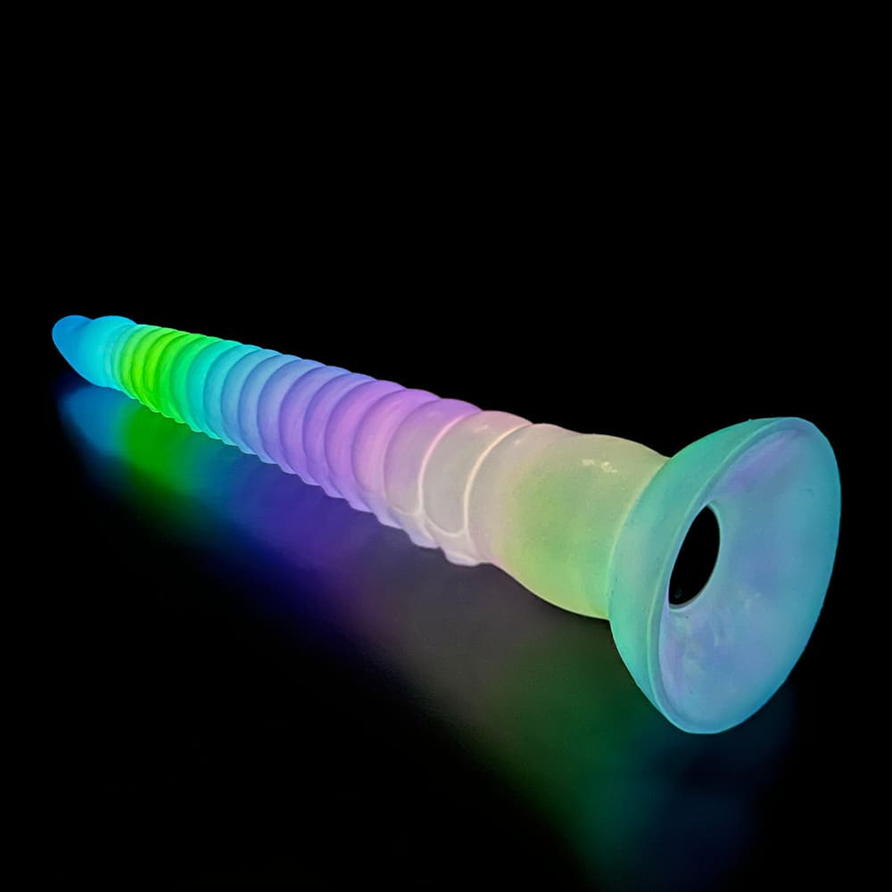 12.4 Inch Silicone Glow in the Dark Dildo - Vibrating Long Anal Toy