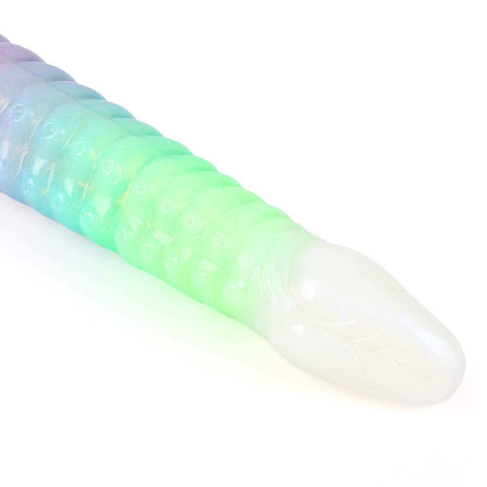 12.4 Inch Silicone Glow in the Dark Dildo - Vibrating Long Anal Toy