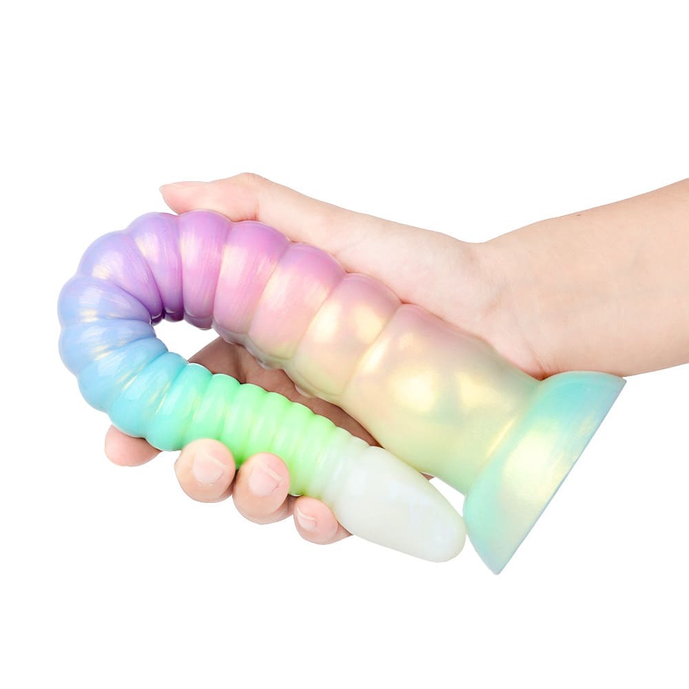 12.4 Inch Silicone Glow in the Dark Dildo - Vibrating Long Anal Toy