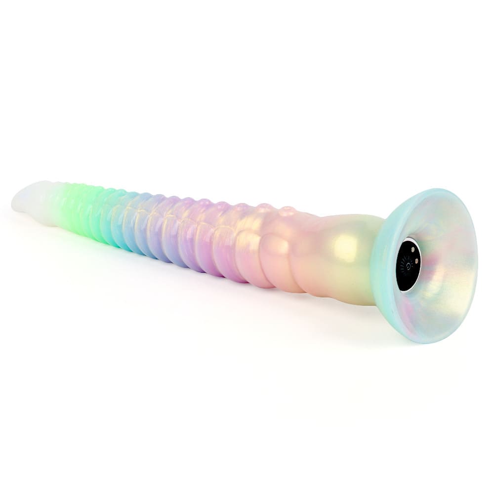 12.4 Inch Silicone Glow in the Dark Dildo - Vibrating Long Anal Toy