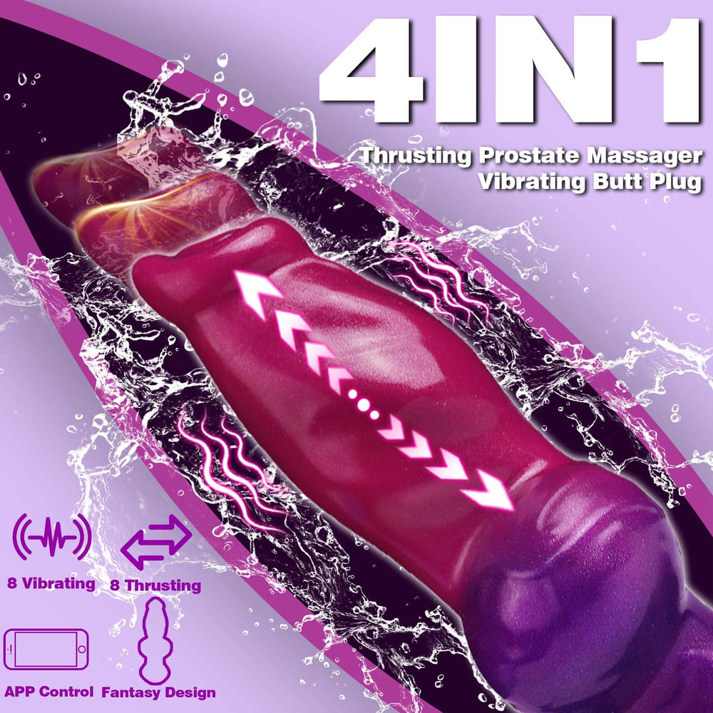 Virella - 6.7 Inch App-Controlled Thrusting Prostate Massager - Silicone Vibrating Butt Plug