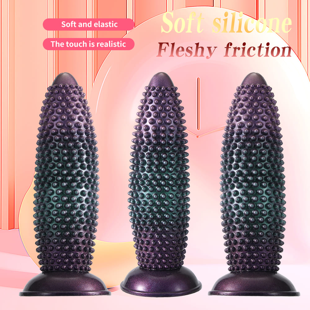 Silicone Thrusting Anal Plug with Textured Nodes and Remote Control