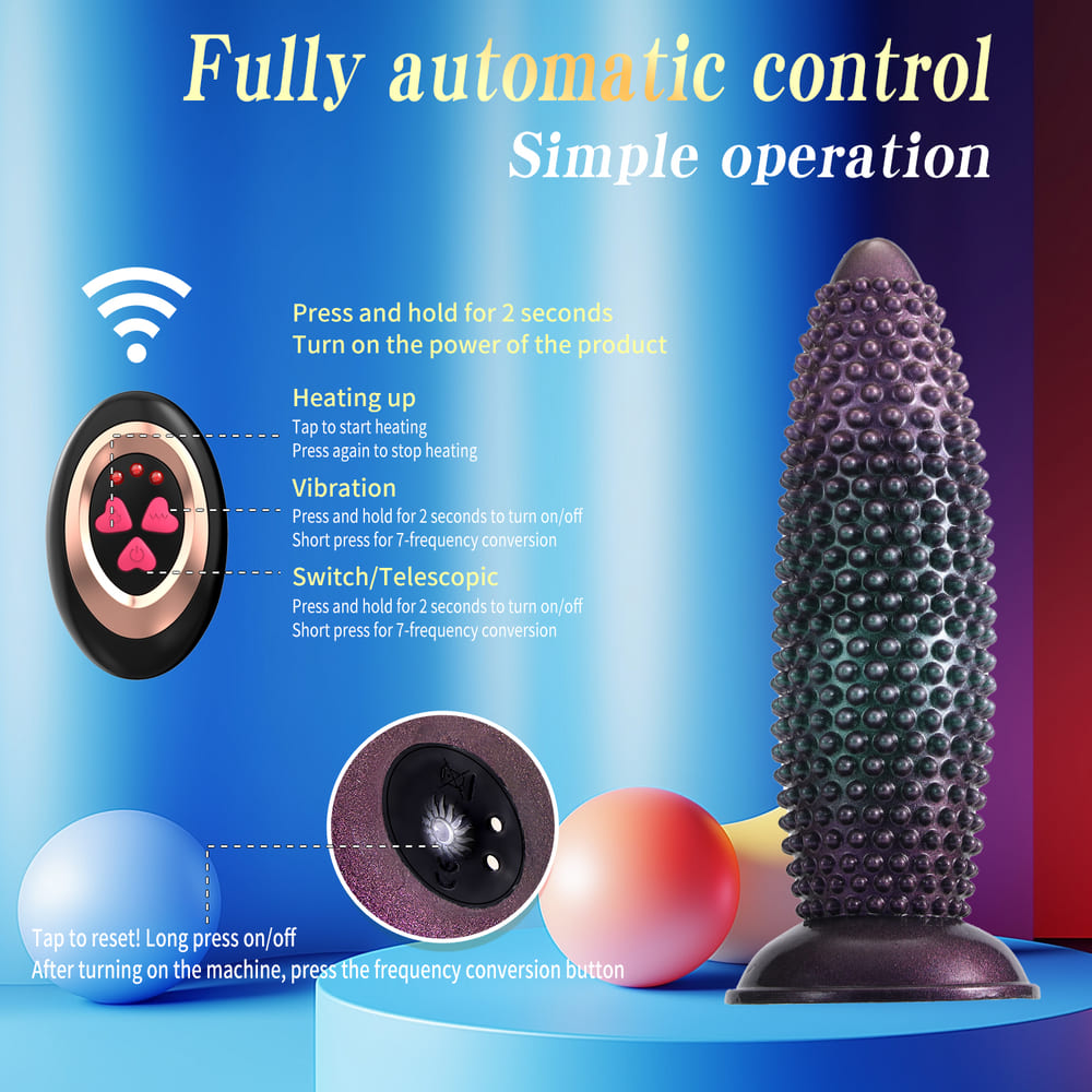 Silicone Thrusting Anal Plug with Textured Nodes and Remote Control