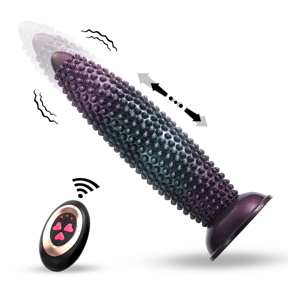 Silicone Thrusting Anal Plug with Textured Nodes and Remote Control