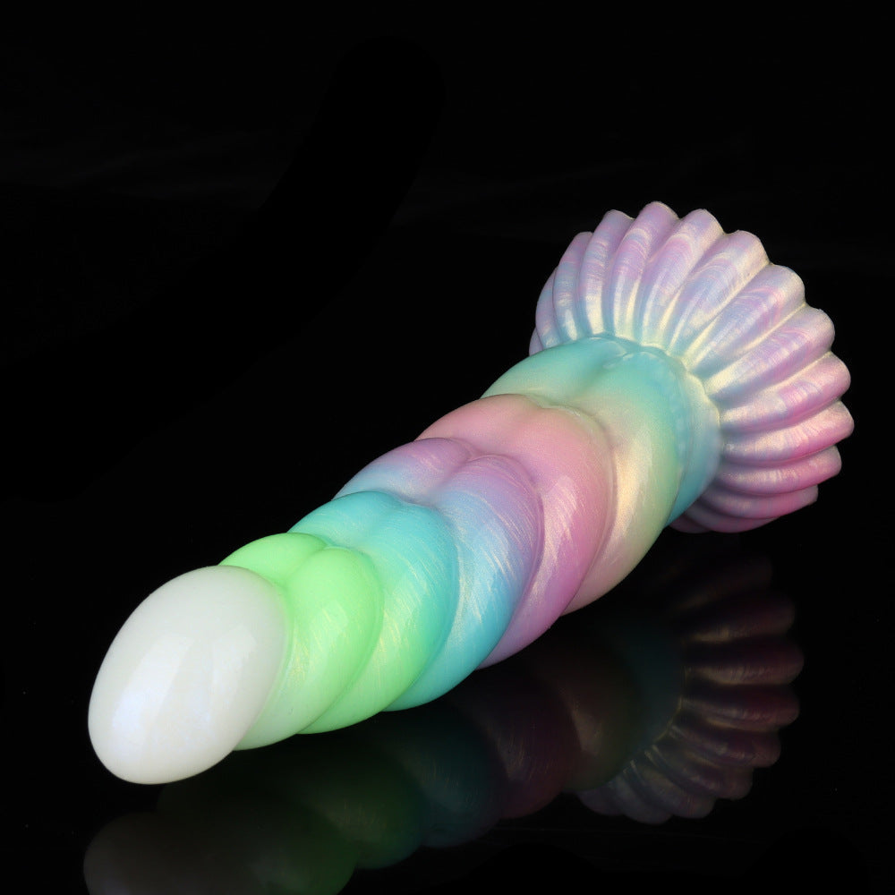 WistGlow Glow-in-the-Dark Spiral Vibrator with Remote Control & Suction Cup Base