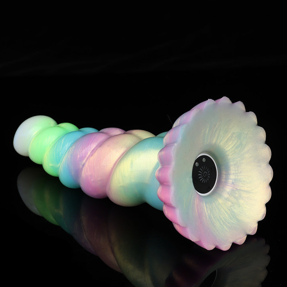 WistGlow Glow-in-the-Dark Spiral Vibrator with Remote Control & Suction Cup Base