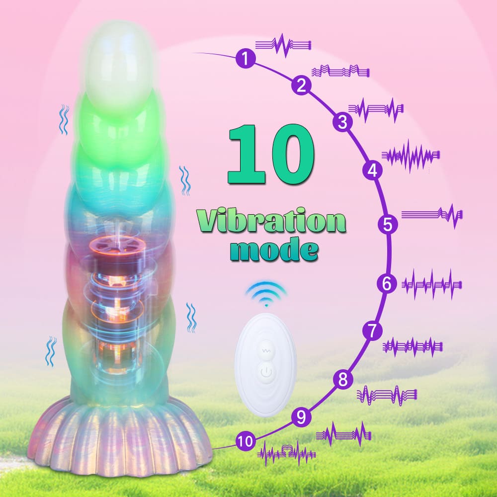 WistGlow Glow-in-the-Dark Spiral Vibrator with Remote Control & Suction Cup Base