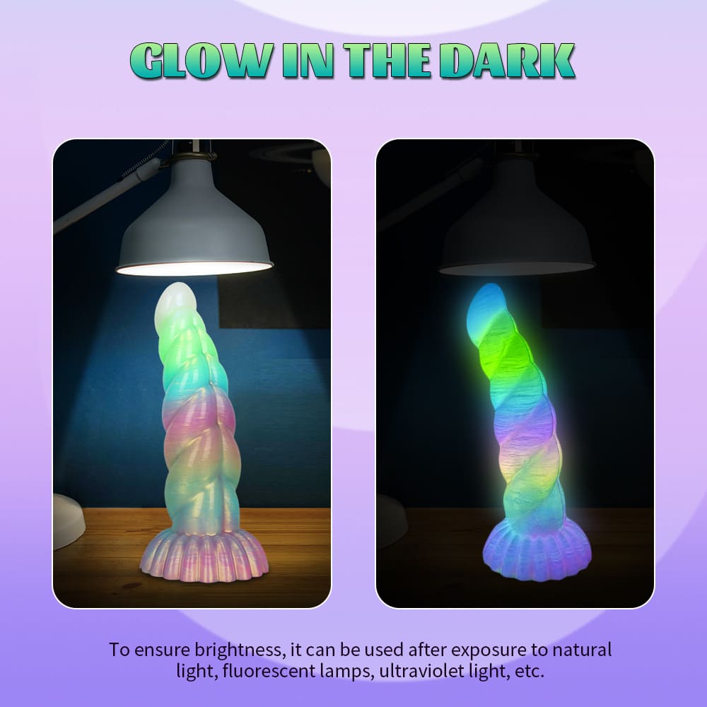 WistGlow Glow-in-the-Dark Spiral Vibrator with Remote Control & Suction Cup Base