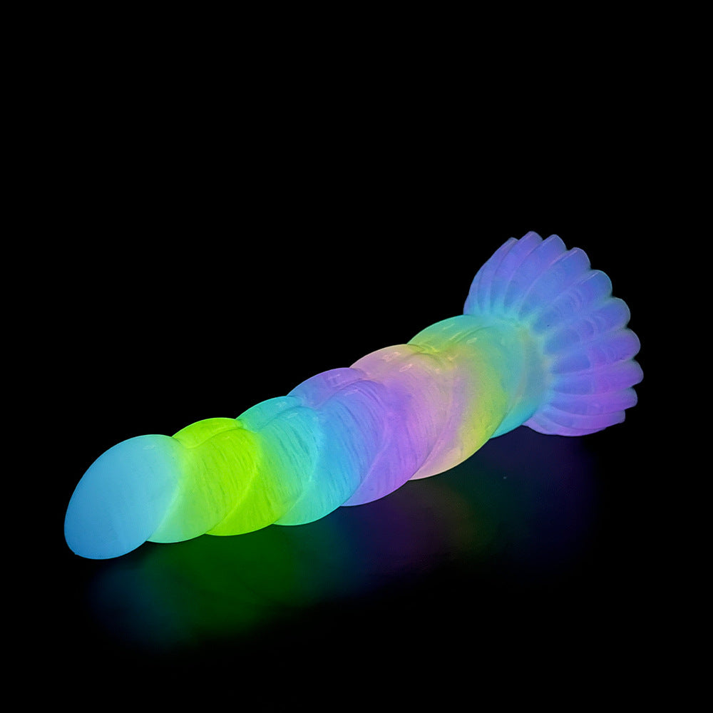 WistGlow Glow-in-the-Dark Spiral Vibrator with Remote Control & Suction Cup Base