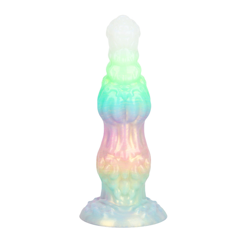 9.6 Inch Glow-in-the-Dark Vibrating Dildo with Dog Knot Design