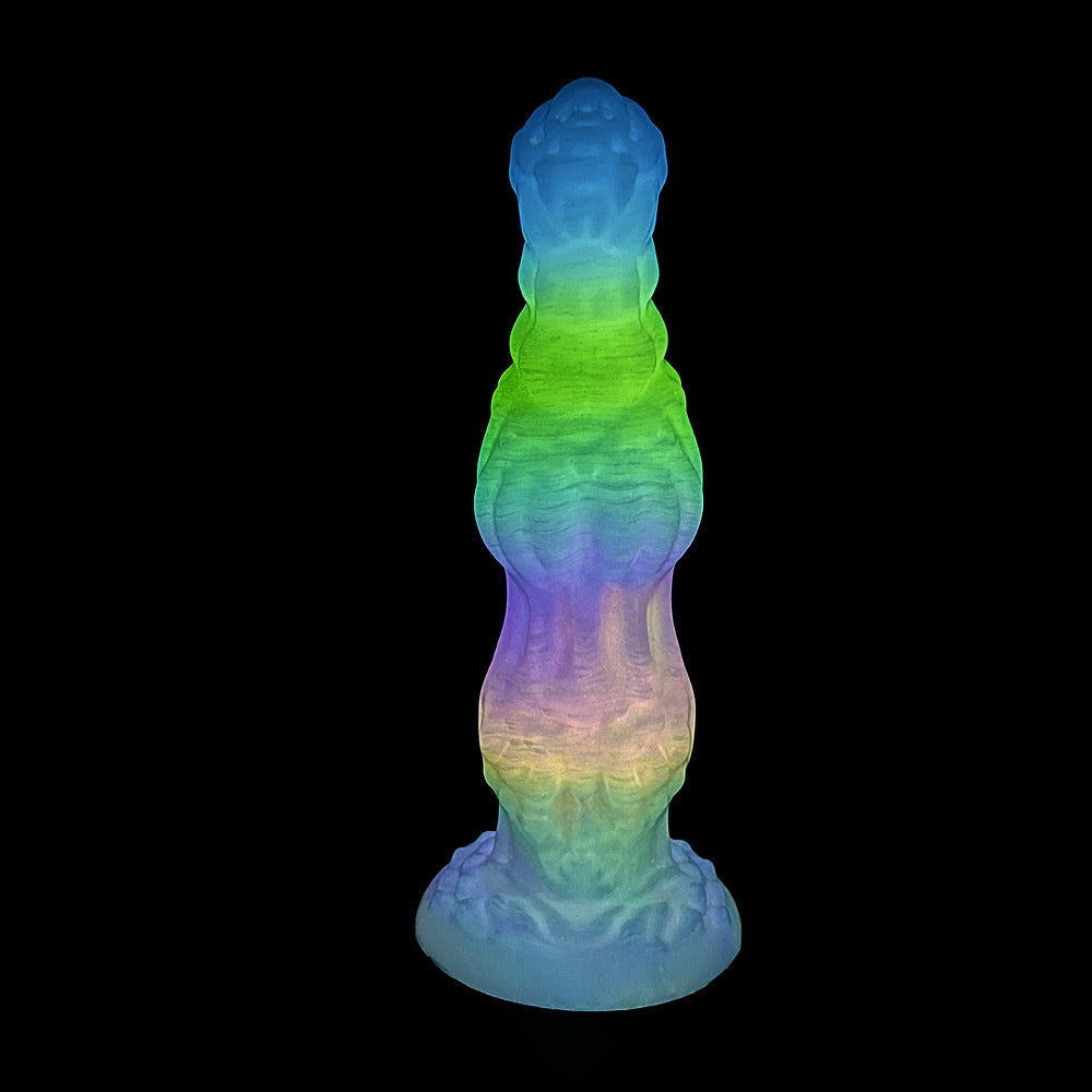 9.6 Inch Glow-in-the-Dark Vibrating Dildo with Dog Knot Design