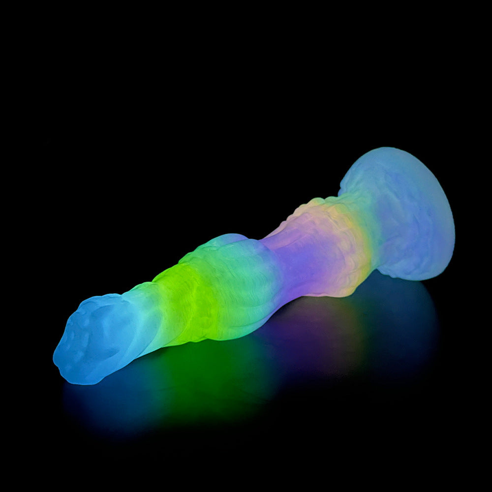 9.6 Inch Glow-in-the-Dark Vibrating Dildo with Dog Knot Design