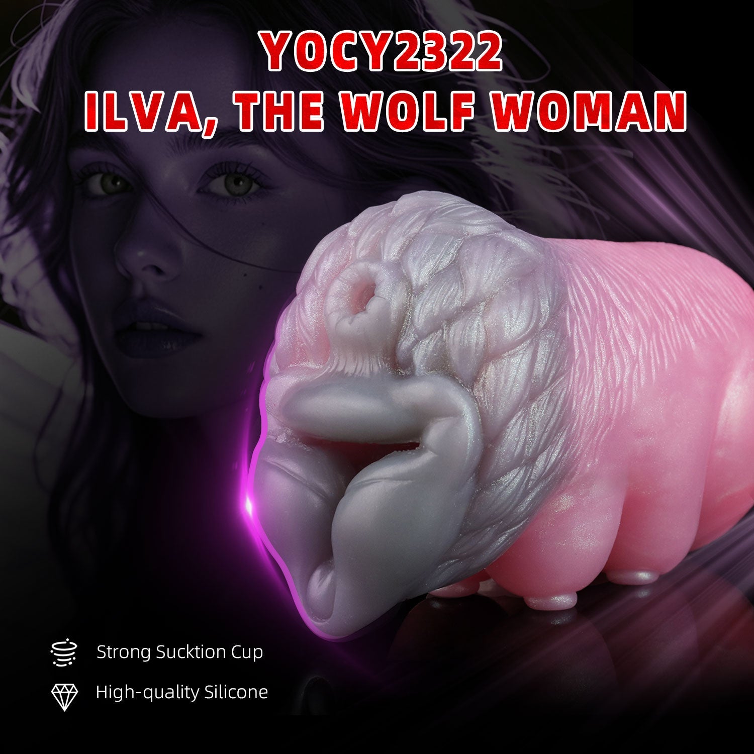 Wolf Beauty Pocket Pussy Male Masturbator - Fantasy Silicone Penis Blowjob Sex Toys for Men Domlust