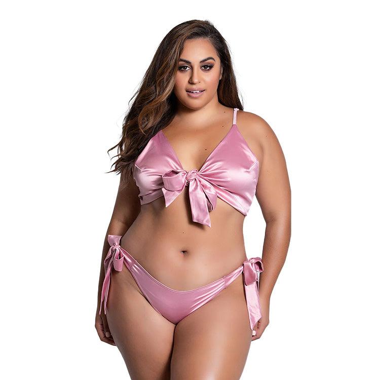 Girl Like You Satin Tie Bra Set Xoxomoving