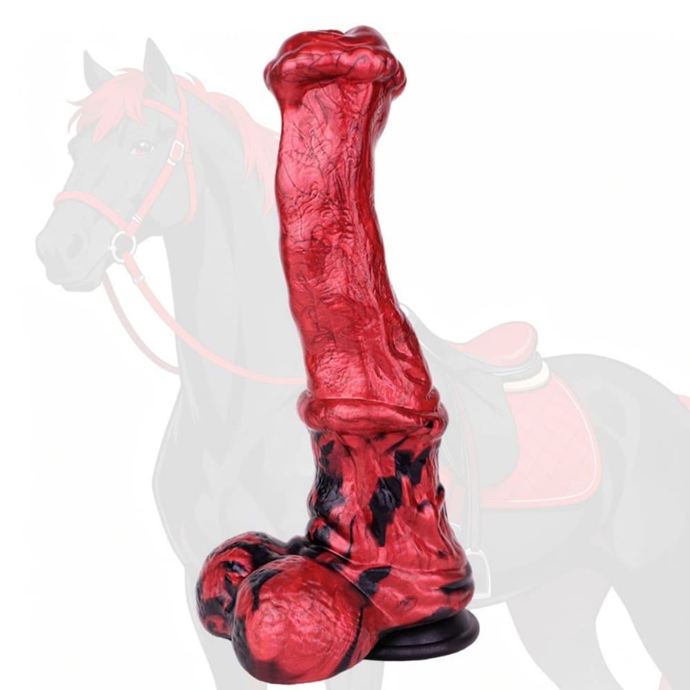 10.8 Inch Curved Silicone Fantasy Equine Dildo