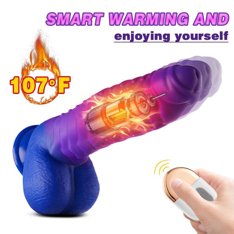 Absalom-Caterpillar 9-Inch Color-changing Intelligent Heating 3 Thrusting 5 Vibrating Dildo - Xoxomoving