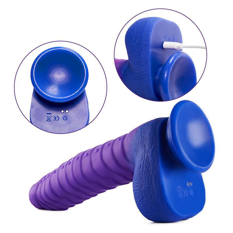 Absalom-Caterpillar 9-Inch Color-changing Intelligent Heating 3 Thrusting 5 Vibrating Dildo - Xoxomoving