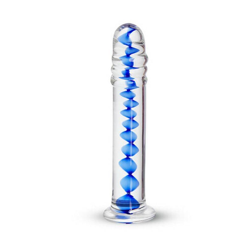 Frozen Sapphire Glass Dildo (6.18 inch) - Xoxomoving