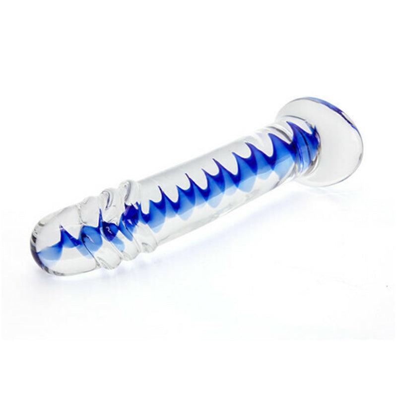 Frozen Sapphire Glass Dildo (6.18 inch) - Xoxomoving