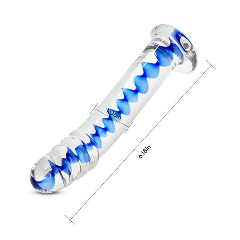 Frozen Sapphire Glass Dildo (6.18 inch) - Xoxomoving