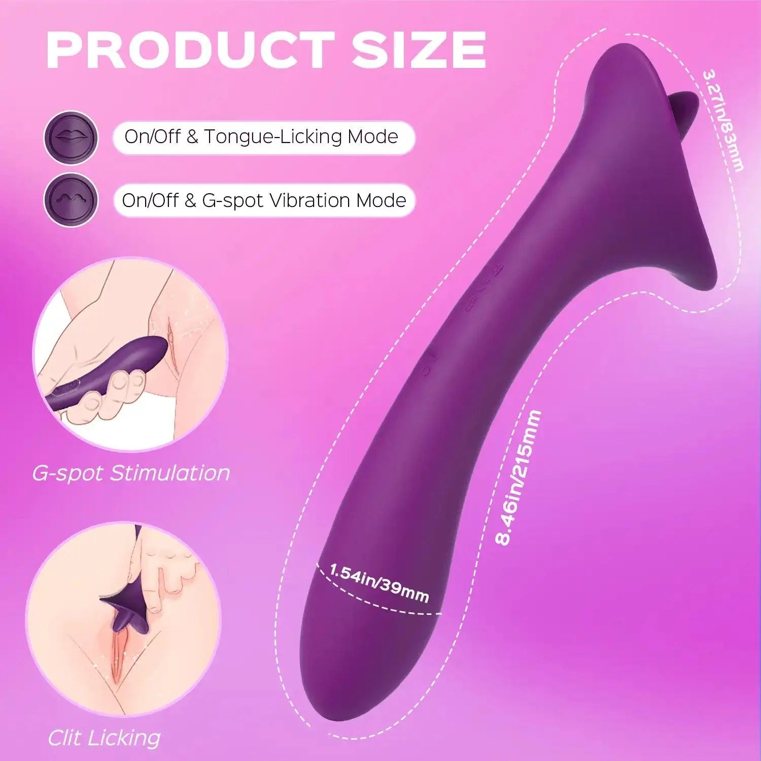 Adele - Clit Licking Tongue Vibrator with G Spot Stimulator - Xoxomoving