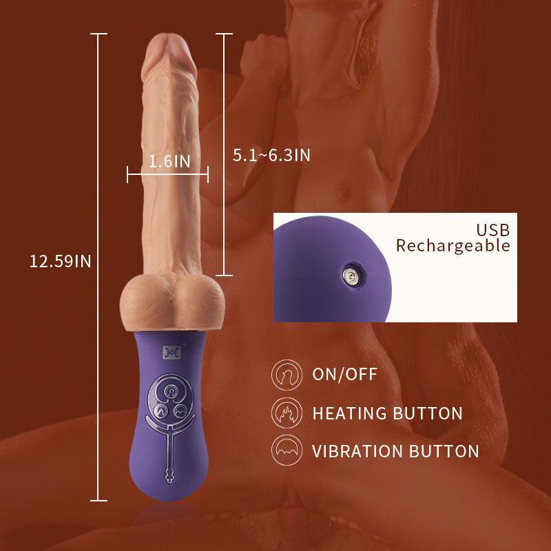 Allovers 6-Inch 10 Vibrating 6 Telescoping Rotating Heating Lifelike Silicone Dildo - Xoxomoving