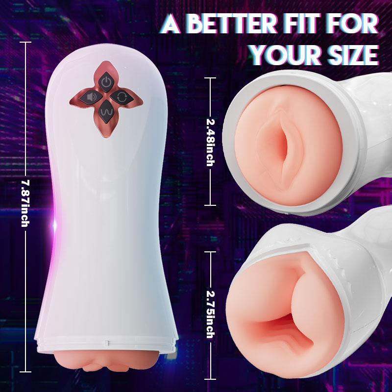 Allure 3 IN 1 Split Design 5 Sucking 7 Vibrating Automatic Masturbator - Xoxomoving