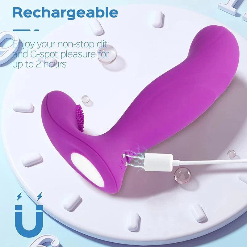 Allure G Spot Vibrator with Clit Stimulator - Dual Motor Wearable Vibrator - Xoxomoving