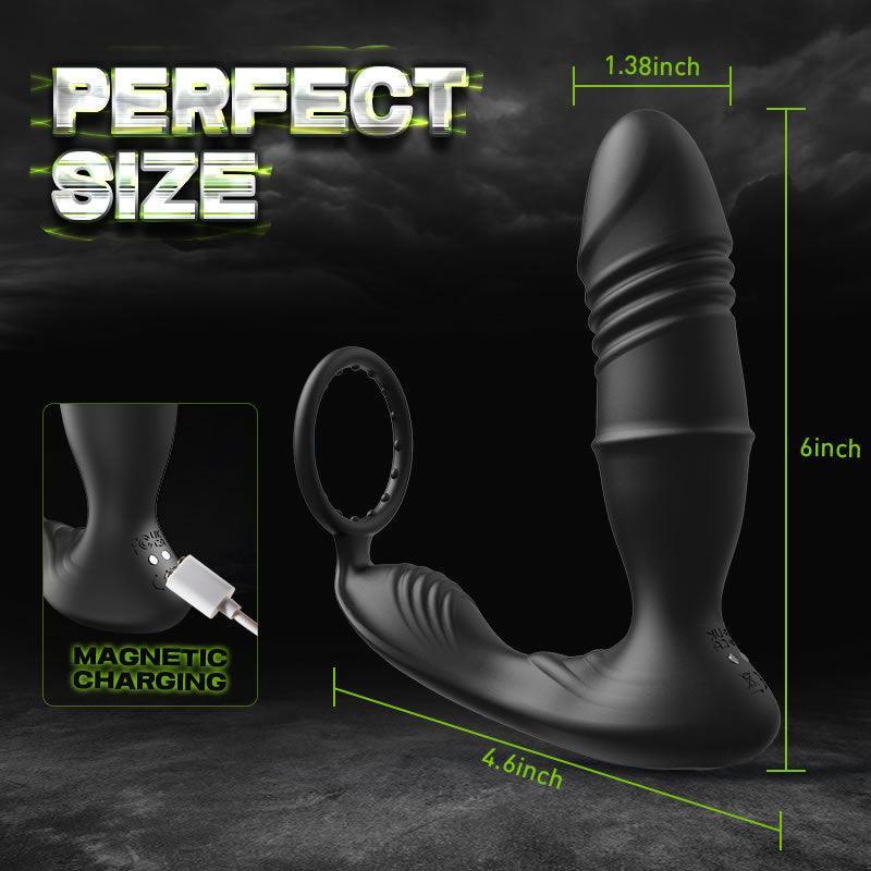 APP/Controller & 9-Telescopic / Vibration & Penis Ring Locking Prostate Massager - Xoxomoving