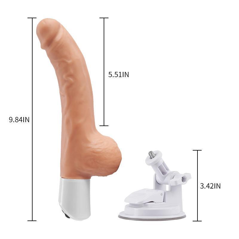 Ares Vibrating Thrusting Curved Dildo - 7 Modes, Remote Control, Suction Cup - Xoxomoving