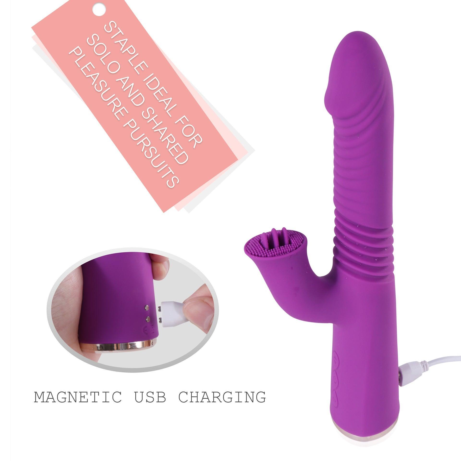 Aria - Thrusting G-spot and Clit Licking Rabbit Vibrator - Xoxomoving