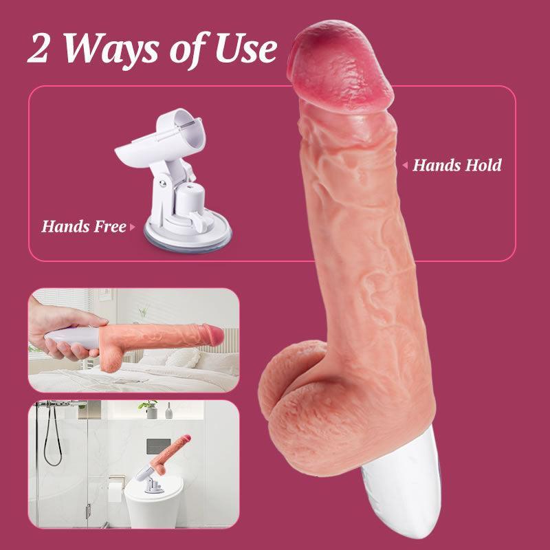 Arny Multi-angles 8 Thrusting Rotating Vibrating Heating Remote Control Dildo Machine 11 Inch - Xoxomoving