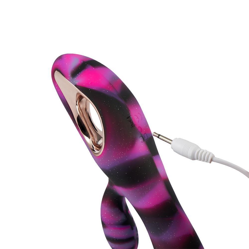 Aurora-Like Rabbit Vibrator with O-Ring Handle - Xoxomoving