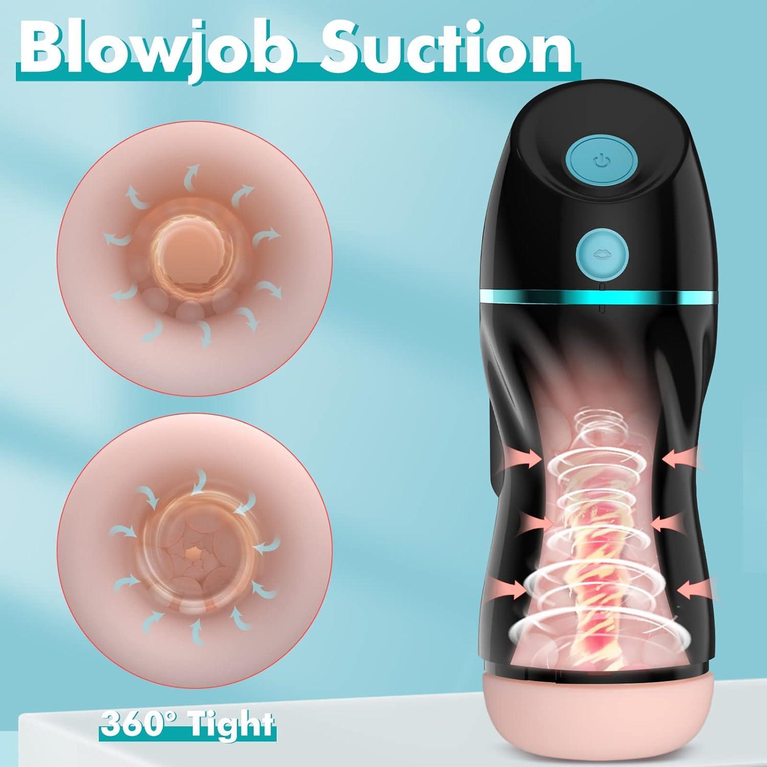 Automatic Sucking Male Masturbator - 7 Vibrations, 3 Suction Modes, USB Rechargeable - Xoxomoving