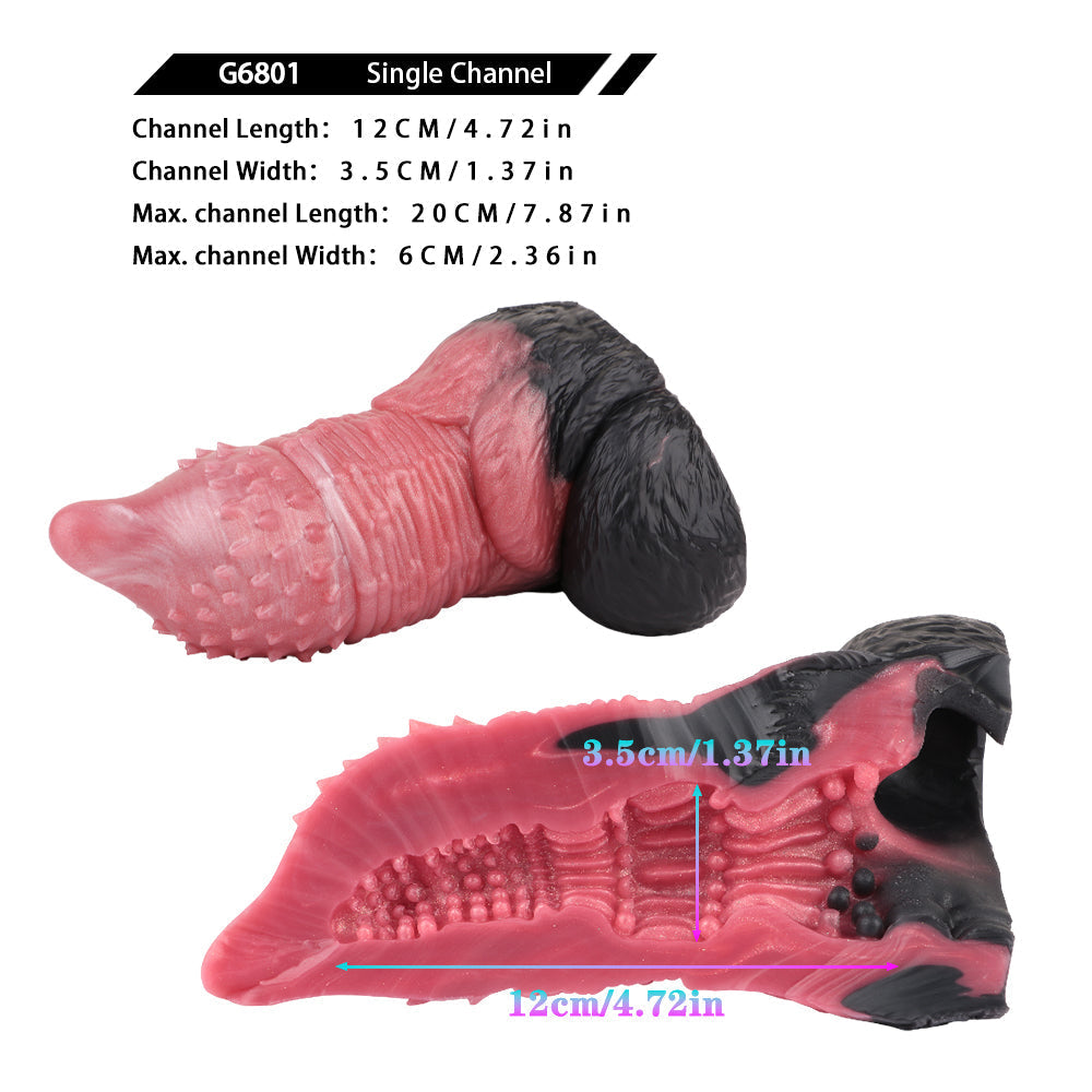 Fantasy Pocket Pussy Penis Sleeve - Knotted Dildo Dual-action Male Masturbator Xoxomoving