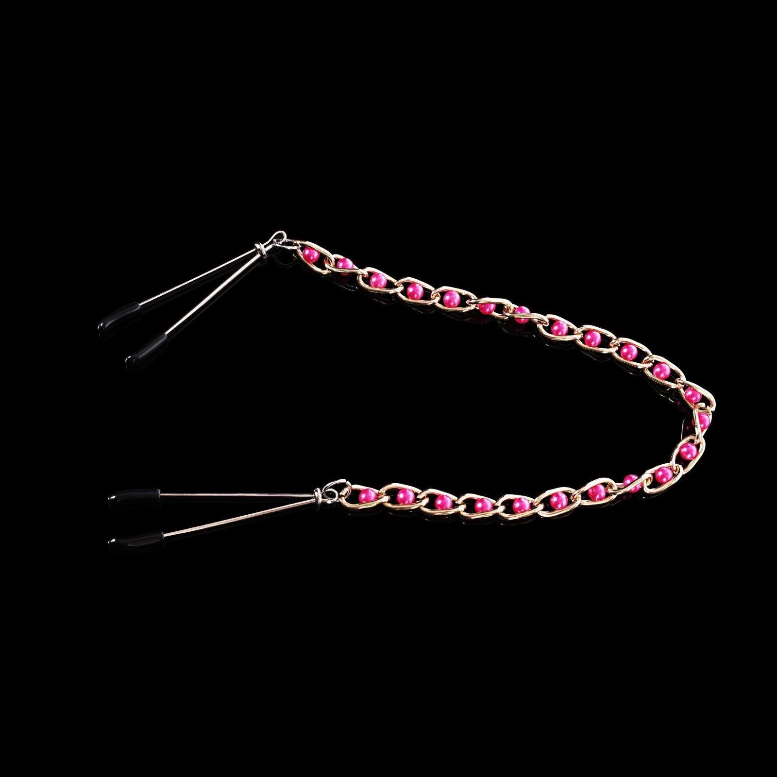 Nipple Clamps with Red Ball Chain By Kink - Xoxomoving