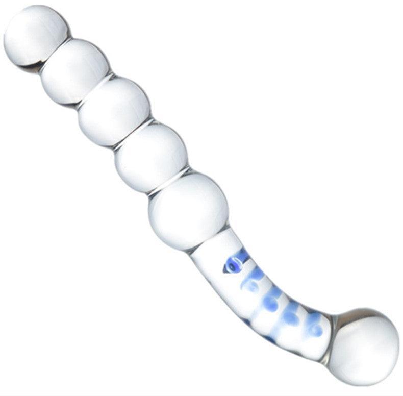 Beaded and Curved Glass Dildo for G-Spot and P-Spot Stimulation - Xoxomoving