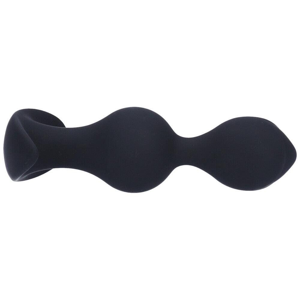 Beaded Silicone Anal Plug with Stainless Steel Ball - Xoxomoving