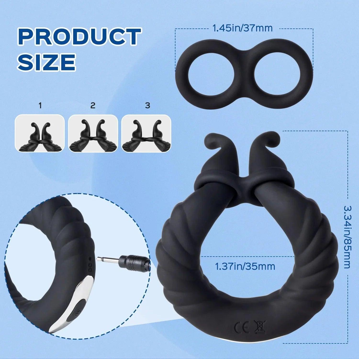 Bee-like Penis Clit Vibrator Adjustable Cock Ring | 10 Vibration Modes - Xoxomoving