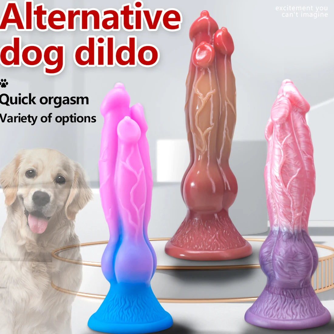 9 Inch Variant Three Head Dog Dildo Xoxomoving
