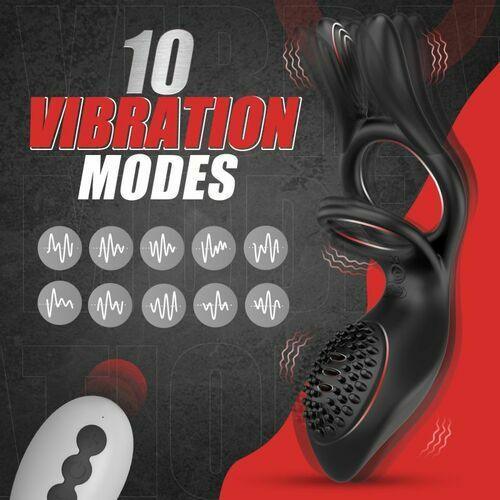 Xoxomoving 10 Vibrating Remote Control Rabbit Cock Ring - Xoxomoving