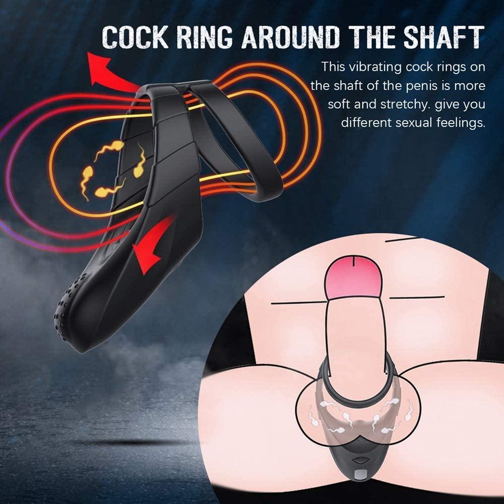 Xoxomoving 10 Vibration Modes Double Circles with Taint Teaser Penis Rings - Xoxomoving