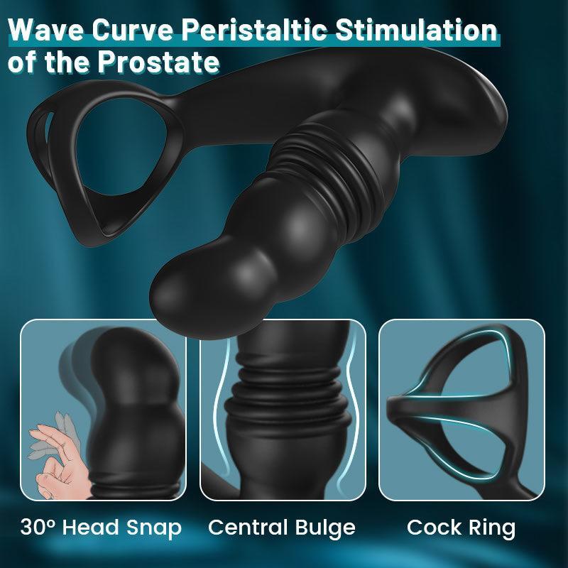 Remote Control Anal Massager with Cock Cage - Intense Prostate Stimulation! - Xoxomoving