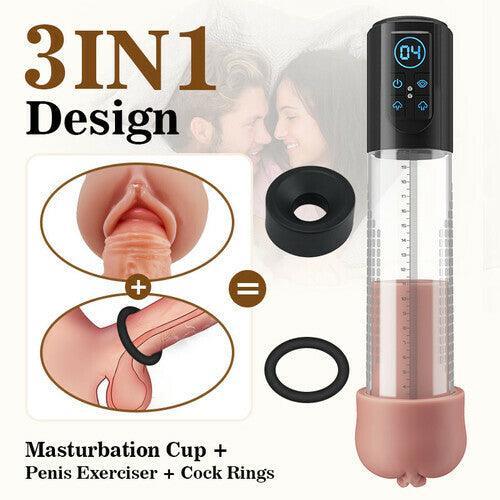 Xoxmoving 3-in-1 Design 3 Vacuum Suction Automatic Suction Penis Pump - Xoxomoving