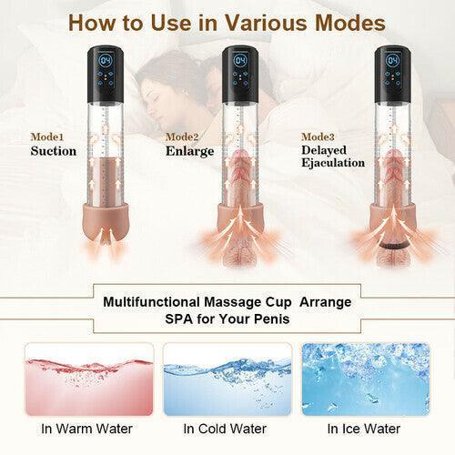 Xoxmoving 3-in-1 Design 3 Vacuum Suction Automatic Suction Penis Pump - Xoxomoving