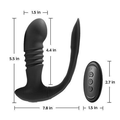 Xoxomoving 3 Telescopic 12 Vibrations Dual Motors Prostate Massager with Remote Control - Xoxomoving