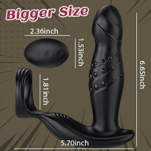 Xoxmoving 360° Rotating and Vibrating Anal Vibrator with Silicone Cock Ring - Xoxomoving