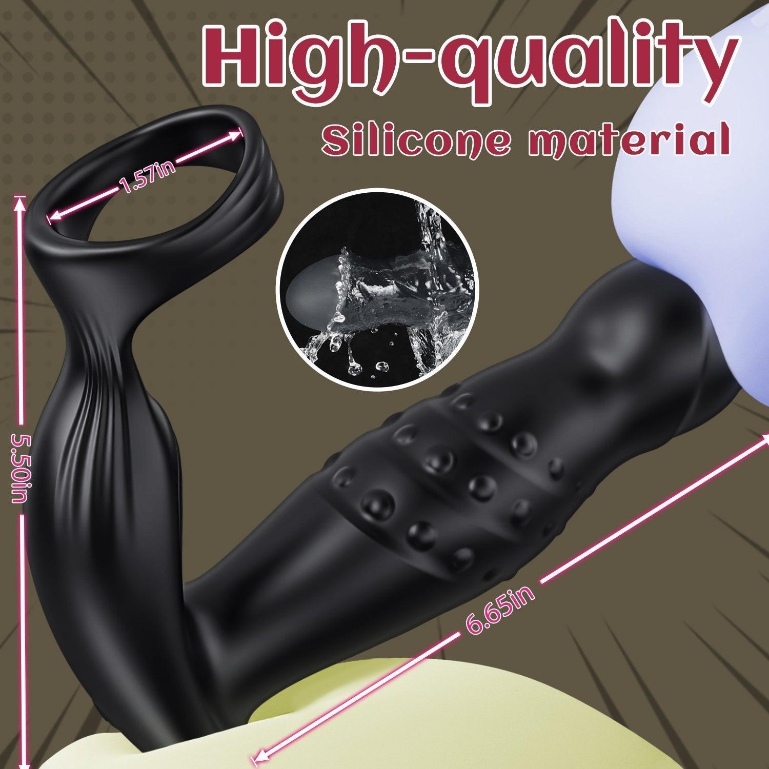 Xoxmoving 360° Rotating and Vibrating Anal Vibrator with Silicone Cock Ring - Xoxomoving