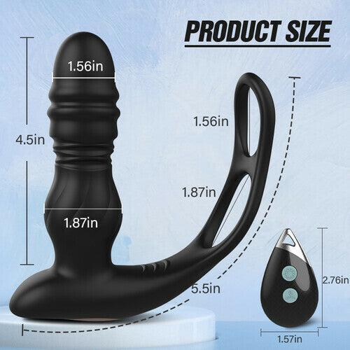 Xoxomoving 7 Thrusting 7 Vibrating Dual Cock Ring Male Prostate Massager - Xoxomoving