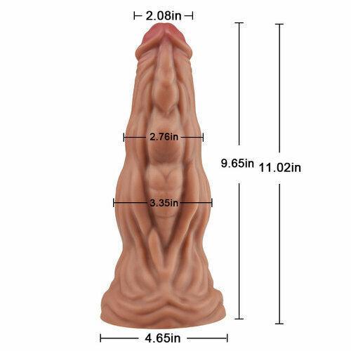 Xoxmoving Big Suction Cup Flexible Liquid Silicone Knotted Monster Huge Dildo 11.02 Inch - Xoxomoving